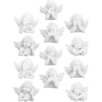 30Pcs Miniature Angel Figurine Mini Angel Statue Resin Embellishments Flatback Beads Charm Ornament Cherubs Angels for DIY Scrapbooking Craft Phone Case (Mixed Style)