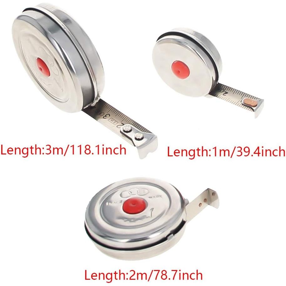 Buy now Utoolmart Tape Measure Set 1M 2M 3M (3.3ft, 6.6ft, 9.8ft), Steel Retractable Professional Tape, Metric Scale, Steel Case Measuring Tape 1 Set at indiglob india