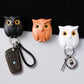 3PCS Owl Key Holder Cute Owl Key Holder Automatic Open Close Eyes Magnetic Night Owl Keying Holder Wall Mounted Owl Key Hooks with Wall Self-Adhesive Tape