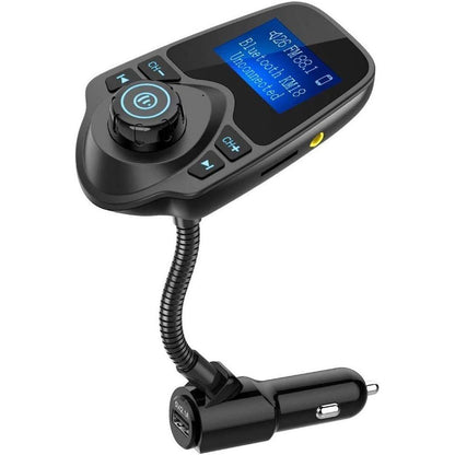 Nulaxy Car Bluetooth FM Transmitter [2024 Upgraded], 1.44" Display Flexible Gooseneck, Handsfree Call Wireless Music Stereo Audio Player Radio Adapter Car Kit USB Phone Charger, TF SD Card AUX-KM18