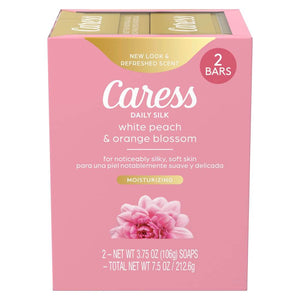 Caress Beauty Bar Soap For Women, Daily Silk With Silk Extract and Floral Oil Essence Moisturizing Body Soap for Silky, Soft Skin, 3.75 oz, 2 Bath Bars - My Store