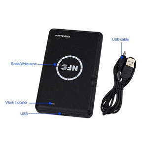 LEXI RFID NFC Duplicator, 125KHz Key fob Copier, RFID Smart Card Reader Writer, 13.56MHz Encrypted Programmer, USB Interface, with UID/T5577 Writable Key Cards and Software