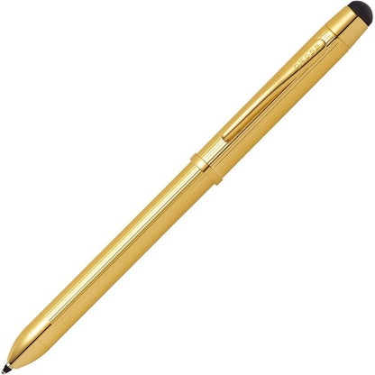 Cross Tech3+ Refillable Multi-Function Ballpoint Pen with Stylus, Medium Ballpen And Pencil, Includes Premium Gift Box - 23 Carat Gold Plate