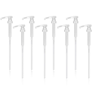 Zopeal 8 Pieces Coffee Syrup Pump Dispenser Fits 750ml/25.4oz Bottles, Skinny Syrup Pump for Coffee Flavoring, Creamers, Caramel, Beverages, Kitchen Cafe Bar Drinking Mixes Food Dispenser(White)