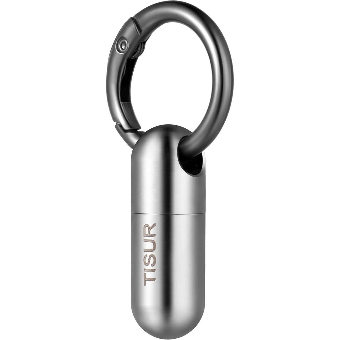 TISUR Micro Keychain Pill Holder, Titanium Pill Case Waterproof Pill Container, Portable Tiny Pill Organizer for Travel Purse Pocket