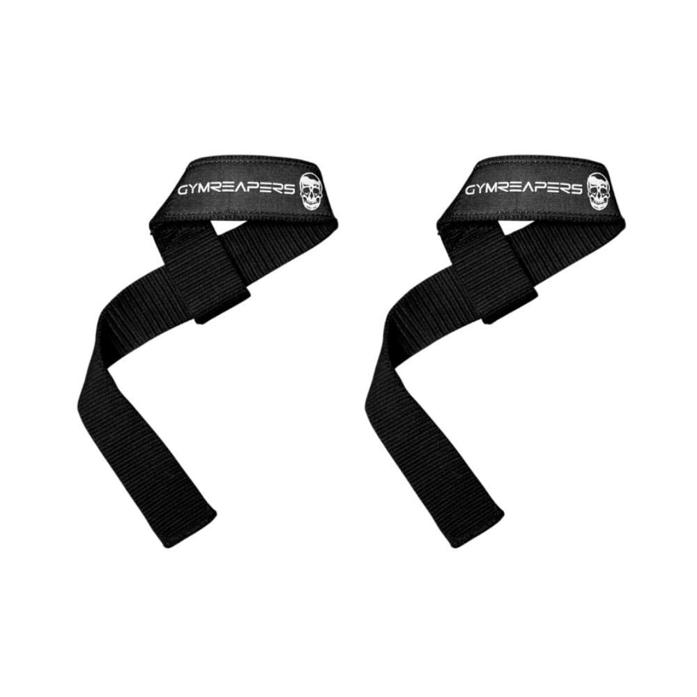 Buy now Gymreapers Lifting Wrist Straps for Weightlifting, Bodybuilding, Powerlifting, Strength Training, & Deadlifts - Padded Neoprene with 18 inch Cotton Black - No Padding at indiglob india