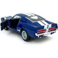 KiNSMART - 1967 Ford Shelby Mustang GT500 1:38 Scale 5" Die Cast Metal Model Toy Muscle Car (Blue)