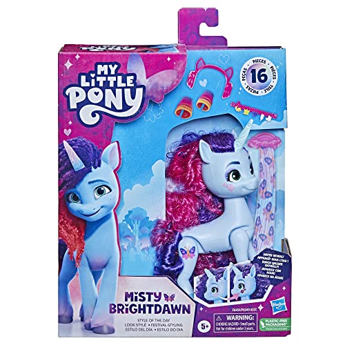 Buy now My Little Pony Toys Misty Brightdawn Style of The Day, 5-Inch Hair Styling Dolls, Toys for 5 Year Old Girls and Boys at indiglob india