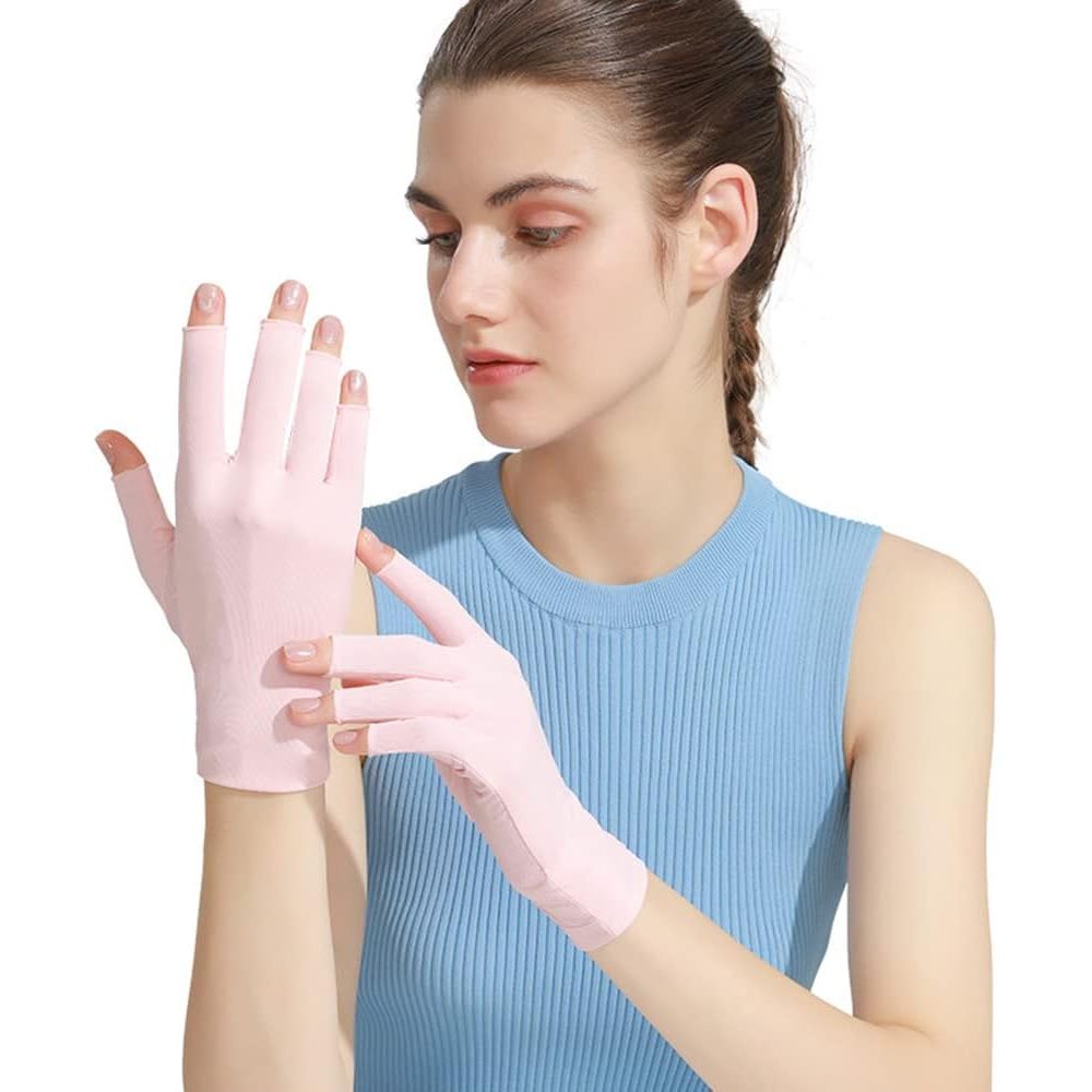 CURELIX UV Gloves for Nails, Professional Anti UV Protection Gloves for Manicures Nail Lamp, Hands Care Gloves for Women
