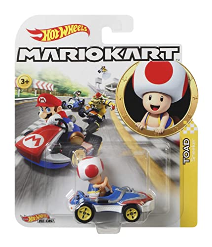 Buy now Hot Wheels GBG30 Mario Kart 1:64 Die-Cast Toad with Sneeker Vehicle at indiglob india