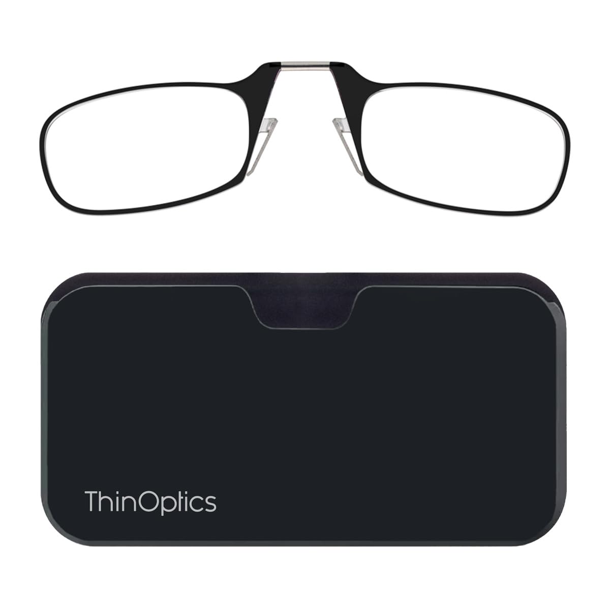 Buy now ThinOptics unisex-adult Reading Glasses + Black Universal Pod Case | Black Frames, 2.00 Strength Readers Black Frames / Black Case, 44 mm at indiglob india