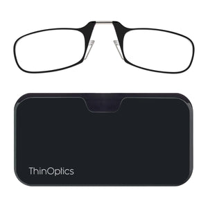 Buy now ThinOptics unisex-adult Reading Glasses + Black Universal Pod Case | Black Frames, 2.00 Strength Readers Black Frames / Black Case, 44 mm at indiglob india