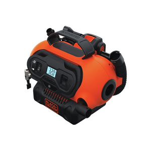 Buy now BLACK+DECKER Tire Inflator Portable Air Compressor, Air Pump for Inflatables, 3 Modes: Electric Outlet, 12V Car Adapter and Cordless 20V MAX, Battery Sold Separately (BDINF20C) at indiglob india
