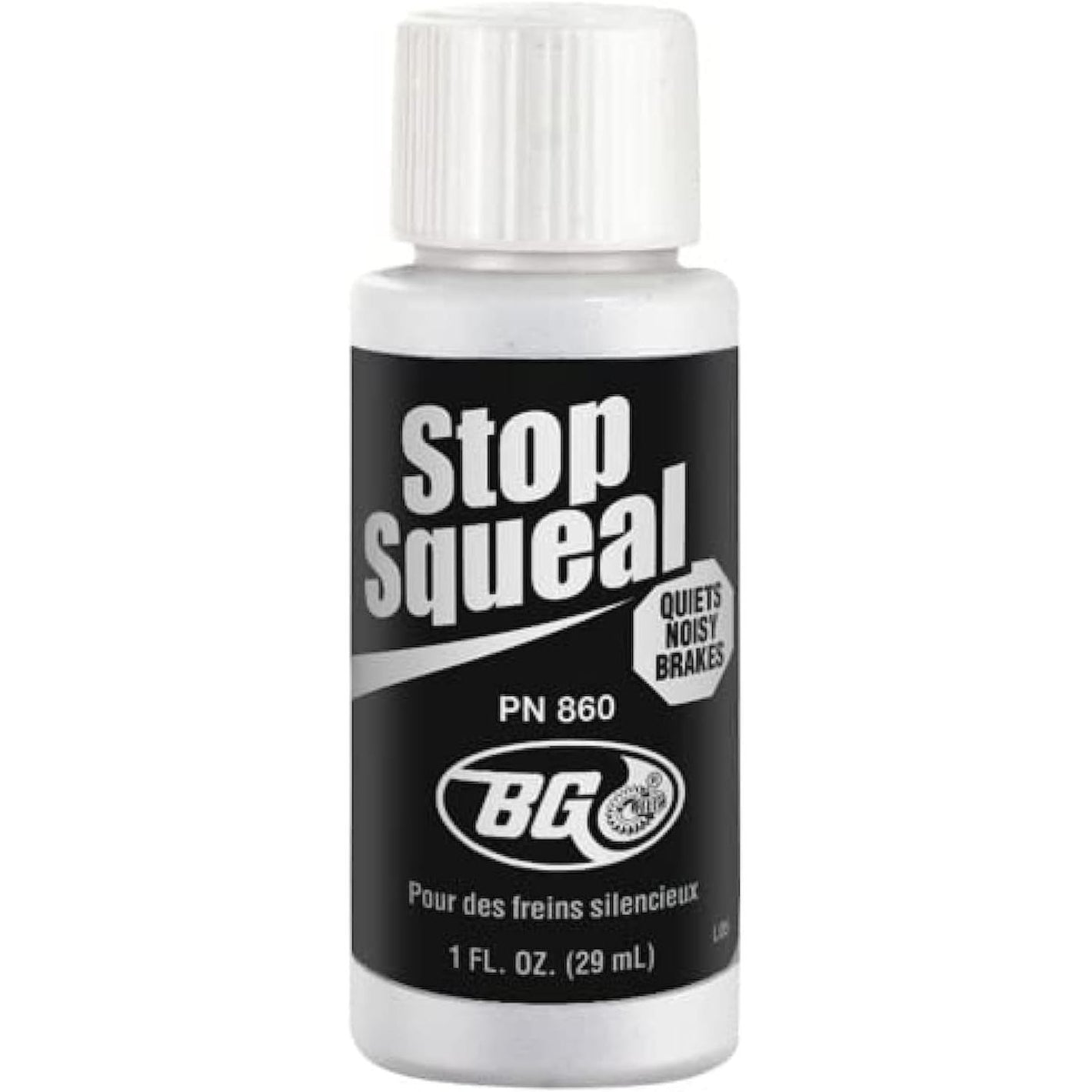 BG(0002698761) BG Stop Squeal 1fl oz - Disc Brake Quiet - Pad Anti-Squeal - Reduces Brake Noise and Grinding - Quiets Noisy Brakes, PN 860, 1 Ounces