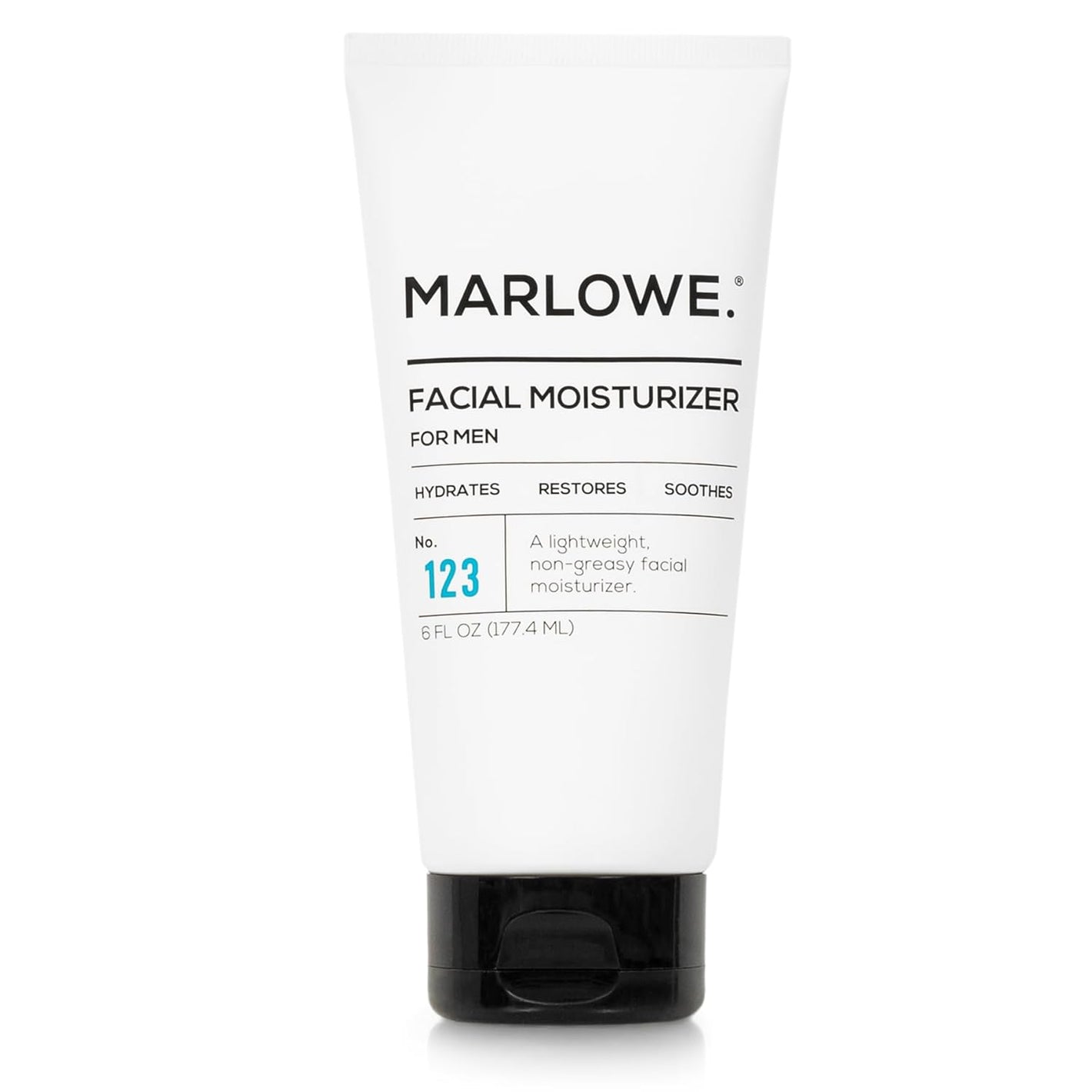 MARLOWE. No. 123 Facial Moisturizer 6 oz, Daily Face Lotion with Aloe Vera & Green Tea Extract, Hydrates, Nourishes, Restores & Soothes, Lightweight, Non-Greasy, Fresh Aloe Citron Scent