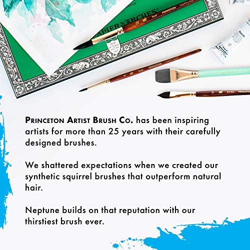 Buy now Princeton Artist Brush Neptune Series 4750 - 4-Piece Synthetic Squirrel Watercolor Paint Brush Set- Includes Aquarelle ??ƒ?� Oval Wash ?« & 2 Round Brushes Sizes 4 & 12 at indiglob india