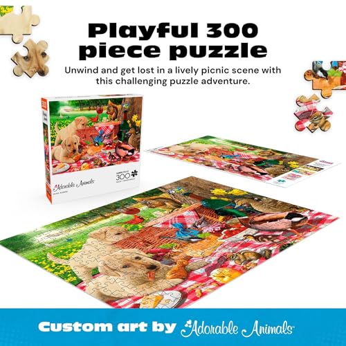Buy now Buffalo Games - Picnic Raiders - 300 Piece Puzzle for Adults, Oversized Large Jigsaw with Easy to Grasp Pieces - Steve Read - Adorable Animals Collection at indiglob india