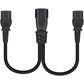 Toptekits C14 to 2X C13 Splitter, 1ft/30cm C14 Male to Dual C13 Female Power Y Splitter Adapter Cable Cord