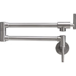 Buy now Pot Filler Faucet Brushed Nickel Wall Mount Commercial Kitchen Faucets Brass Folding Stretchable with Single Hole Two Handles by Aquafaucet Brushed Nickel at indiglob india