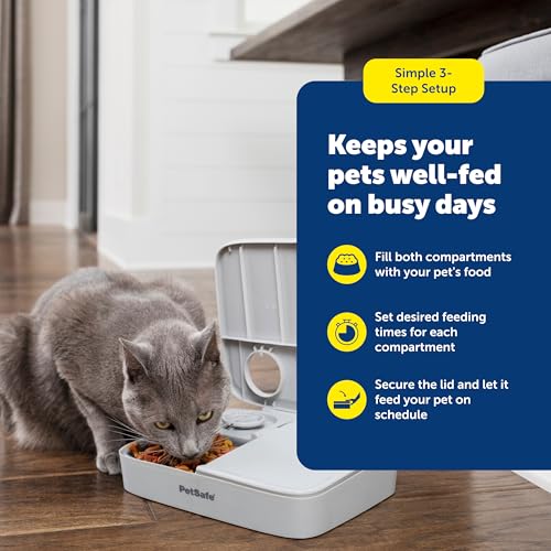 Buy now PetSafe Analog 2 Meal Programmable Pet Feeder, Automatic Dog and Cat Feeder - Dry or Semi-Moist Pet Food Dispenser, Slow Feed Portion Control (3 Cup/16 Ounce Total Capacity), Tamper-Resistant Design at indiglob india