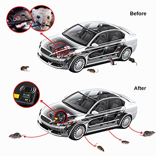 Buy now Under Hood Rodent Repellent for Car Engines, Dual Action Ultrasonic & LED Strobe Lights for High-Efficiency Rat and Mouse Deterrent, Pest Control for 12V 24V Vehicles, Cars, Trucks, RVs at indiglob india