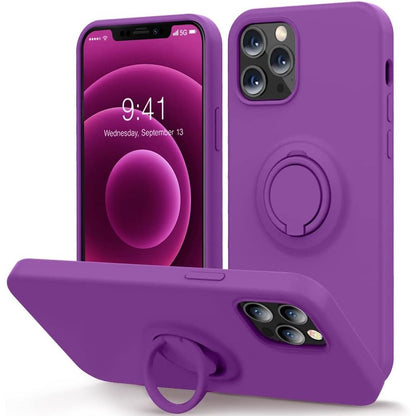 MOCCA Compatible with iPhone 12 Pro Max Phone Case 6.7 inch with Ring Kickstand | Super Soft Microfiber Lining | Anti-Scratch Full-Body Shockproof Protective Case for iPhone 12 Pro Max - Light Brown