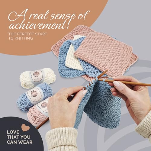 Buy now Thoughtful Stitch Knitting Kit for Beginners Adults & Kid Friendly- Complete Knitting Kit - Learn to Knit Yarn Set with Tutorial Book for Adult Hobbies - 100% Cotton Wool & Bamboo Knitting Needle at indiglob india