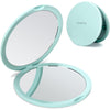 deweisn Magnifying Compact Cosmetic Mirror Elegant Pocket Handheld Makeup Mirror with Powerful 10x Magnification and 1x True View Mirror for Travel or Your Purse - Green