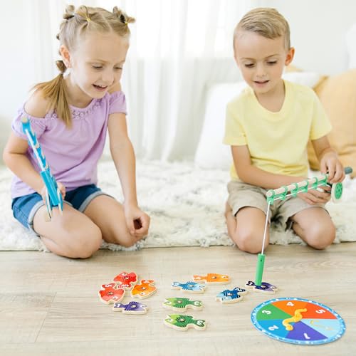 Buy now Melissa & Doug Catch & Count Wooden Fishing Game With 2 Magnetic Rods at indiglob india