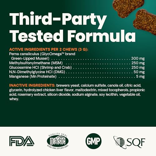 Buy now VetriScience Healthy Hip & Joint Chews, GlycoFlex Glucosamine and Green-Lipped Mussel Joint Support Supplement for Cats, Promote Mobility and Protect Joints, Chicken, 60 Count at indiglob india