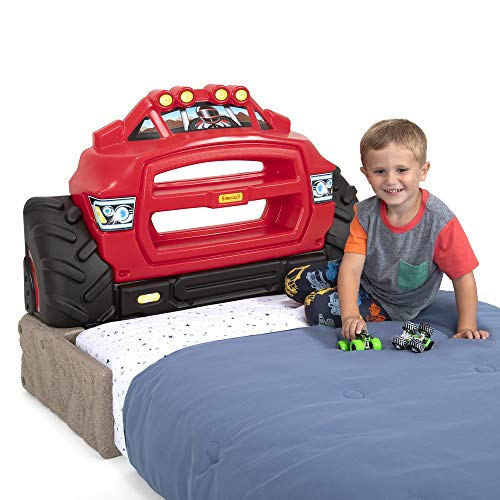 Buy now Simplay3 Monster Truck Headboard, Twin Size Plastic Car Bed Headboard for Kids, Toddlers and Boys with Toy Car Storage - Red, Made in USA at indiglob india
