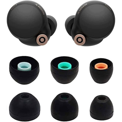 ALXCD Eartips Compatible with Sony WF-1000XM4 WF-1000XM5 Earbuds, S/M/L 3 Pairs Soft Silicone Ear Tips Earbuds Tips, Compatible with Sony WF-1000XM5 WF-1000XM4 Silicon Tips XM4 3 Pairs, SML, Black