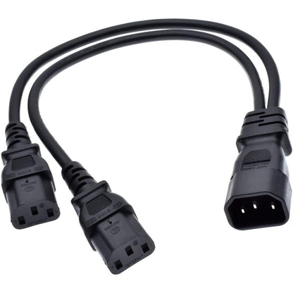 Toptekits C14 to 2X C13 Splitter, 1ft/30cm C14 Male to Dual C13 Female Power Y Splitter Adapter Cable Cord