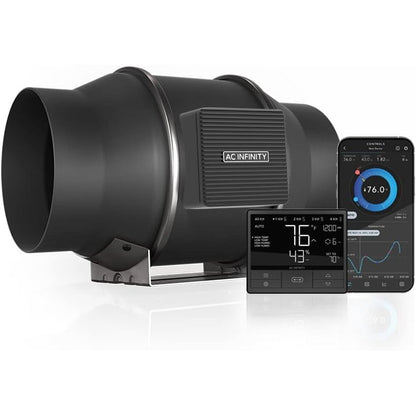 AC Infinity CLOUDLINE A6, Quiet 6” Inline Duct Fan with Speed Controller, EC Motor - Ventilation Exhaust Fan for Heating Cooling Booster, Grow Tents, Hydroponics