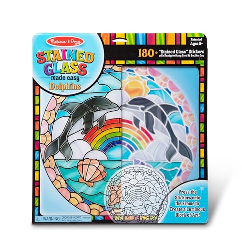 Buy now Melissa & Doug Stained Glass Made Easy Craft Kit: Dolphins - 180+ Stickers at indiglob india