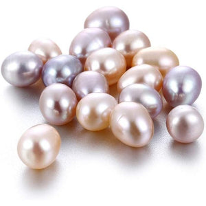 50Pcs Freshwater Cultured Pearl, Natural Oval Oyster Pearls Beads, Necklace Bracelet Earring Jewelry Making Supplies, Fun Gift for Women, Pearl Party, No Hole (Around 8mm)
