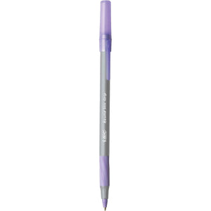 BIC Round Stic Grip Xtra Comfort Fashion Ball Point Pen; Purple; 12 Pack