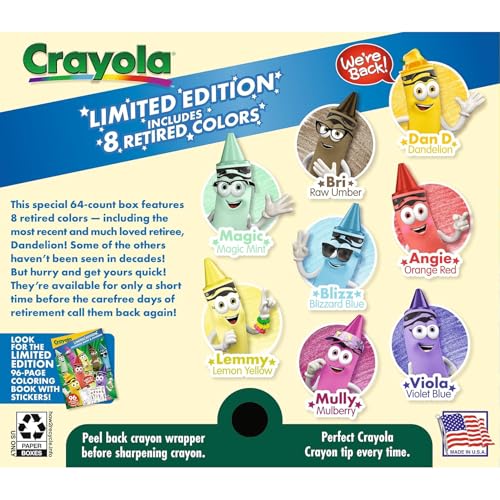 Buy now Crayola Limited Edition Crayons - Set of 64 with 8 Retired Colors at indiglob india