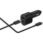 Samsung Super Fast Dual Car Charger (45W+15W) Dual Ports USB-C & USB-A - Black - EP-L5300XBEGWW