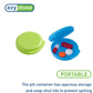 EZY DOSE Daily Round, Compact, Small, Discrete, Portable On-The-Go Pocket Pharmacy, Pill Box, Organizer and Vitamin Containers, Snap Shut Lids, Travel Friendly, Blue and Green, 2 Pack, BPA Free