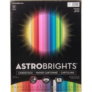 Astrobrights Colored Cardstock, 8.5” x 11”, 65 lb / 176 gsm, "Spectrum" 25-Color Assortment, 75 Sheets (80944-01)