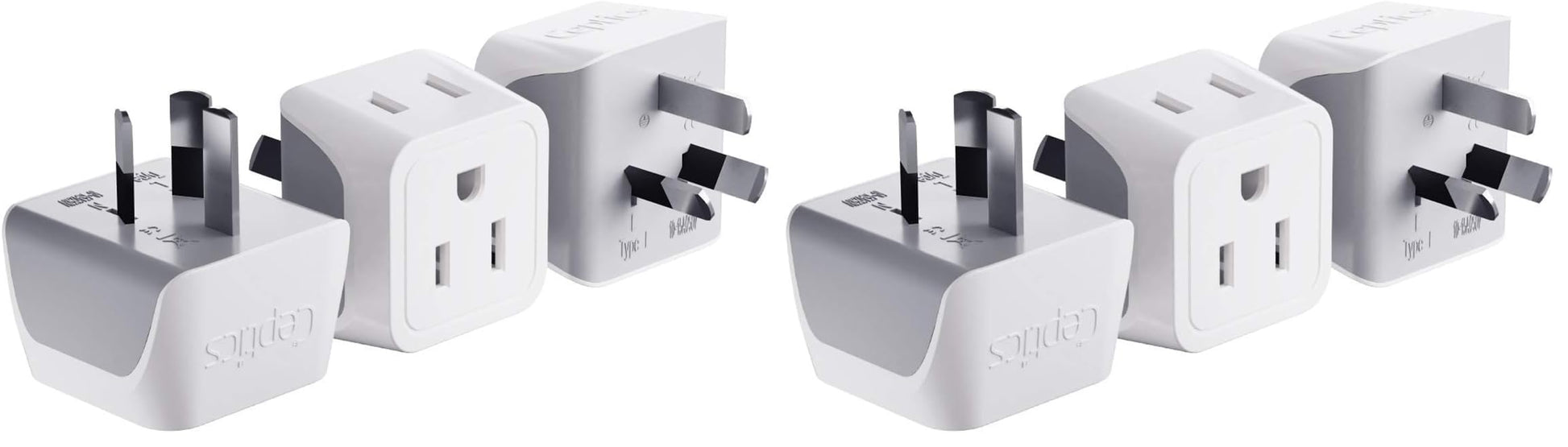 Buy now Ceptics Schuko Germany, France Plug Adapter, Dual Input - Ultra Compact Light Weight - Usa to Russia, South Korea Travel Adaptor Plug - Type E/F (3 Pack) Type I - Australia, China, New Zealand 6 Pack at indiglob india