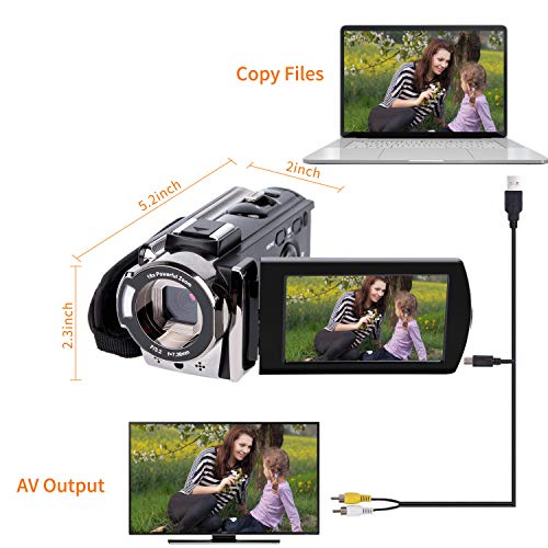 Buy now Video Camera Camcorder Digital Camera Recorder Full HD 1080P 15FPS 24MP 3.0 Inch 270 Degree Rotation LCD 16X Zoom Camcorder with 2 Batteries(604s) at indiglob india