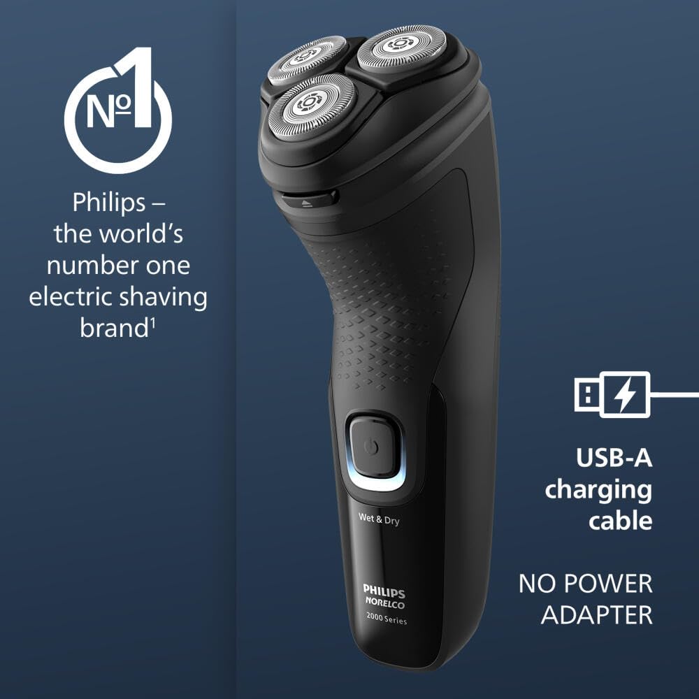 Buy now Philips Norelco Shaver 2400 Series, Wet and Dry Electric Shaver, Pop-up Trimmer, P-Cap, Deep Black, Model X3001/90 at indiglob india