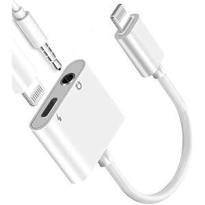 Apple MFi Certified Lightning to 3.5mm Headphones Dongle Jack Adapter AKAVO 2 in 1 Headphone Adapter and Aux Audio Adapter Charger Cable Splitter Compatible with iPhone 12 11 XS XR X 8 7 white