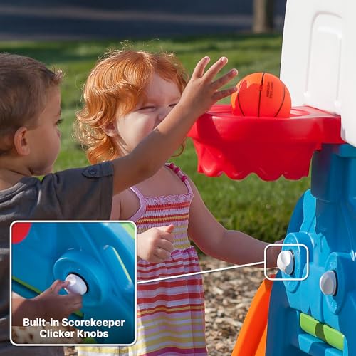 Buy now Step2 Game Time Sports Climber, Kids Indoor/Outdoor Playset, Backyard Playground Set, Slide, Climbing Wall, Basketball Hoop, Outside Jungle Gym, For Toddlers 2-6 Years Old at indiglob india