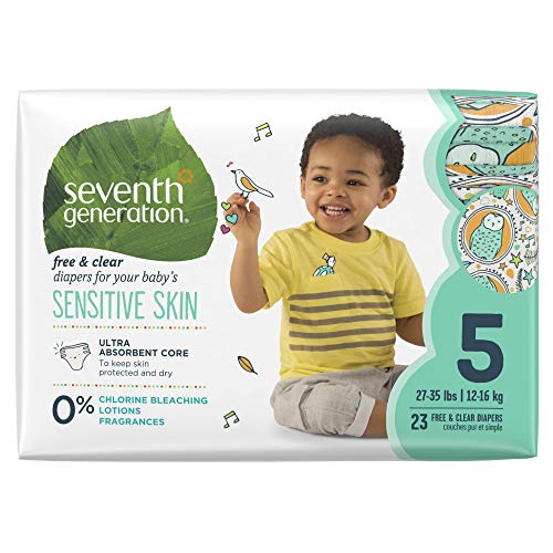 Buy now Seventh Generation Baby Diapers for Sensitive Skin, Animal Prints, Size 5, 23 Count at indiglob india