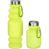 Nefeeko Collapsible Water Bottle, Reuseable BPA Free Silicone Foldable Water Bottles for Travel Gym Camping Hiking, Portable Leak Proof Sports Water Bottle with Carabiner - Green-18oz