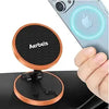 Magnetic Phone Holder for Car - Folding Car Phone Mount Adapter Dual Metal Magnetic Phone Holder Stand for Magsafe iPhone and All Android Smartphones - Orange