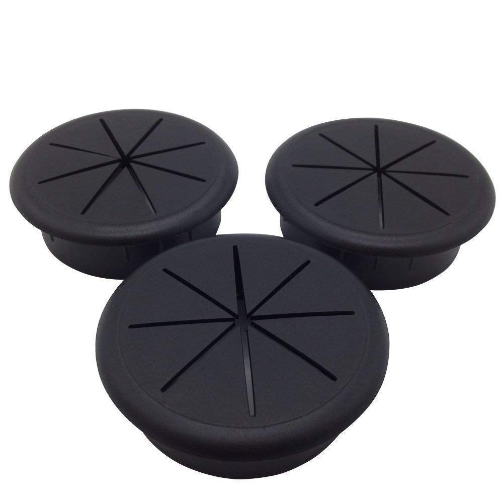 2-3/8" Flexible Desk Grommet - Color: Black - 3 Pack